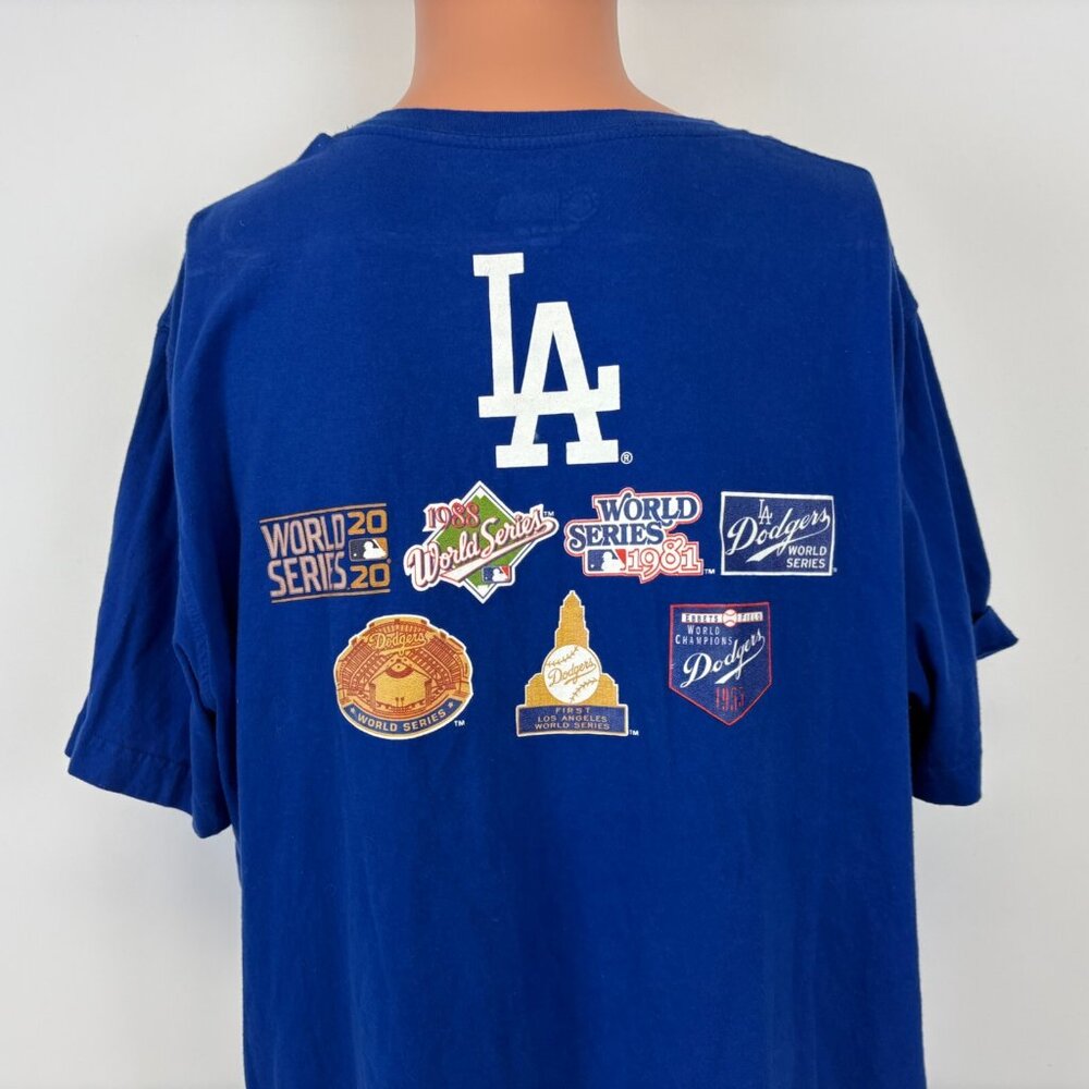 LA Dodgers T Shirt Mens Size XL Blue 7 Time World Series Champions MLB Baseball